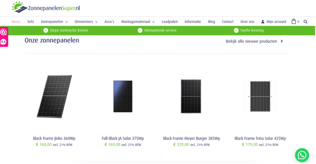 https://zonnepanelensuper.nl Voordelen woocommerce webshop
